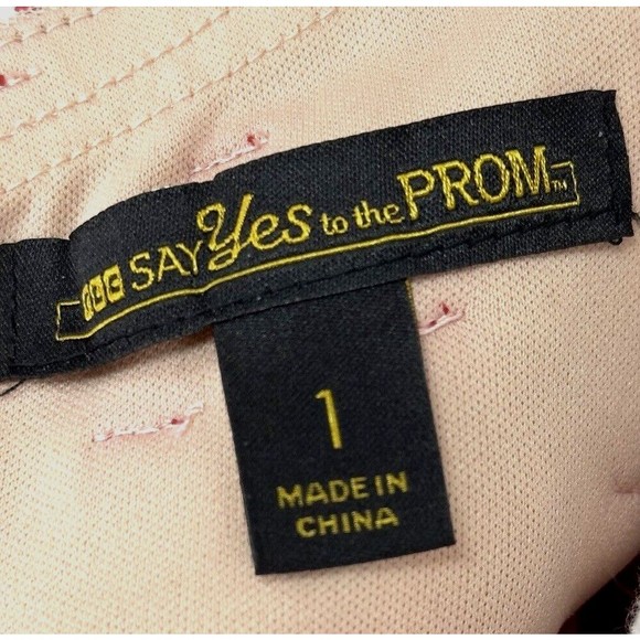 Say Yes To The Prom Embroidered Lace A-Line Dress Size 1 Pockets Backless Red - Picture 12 of 16